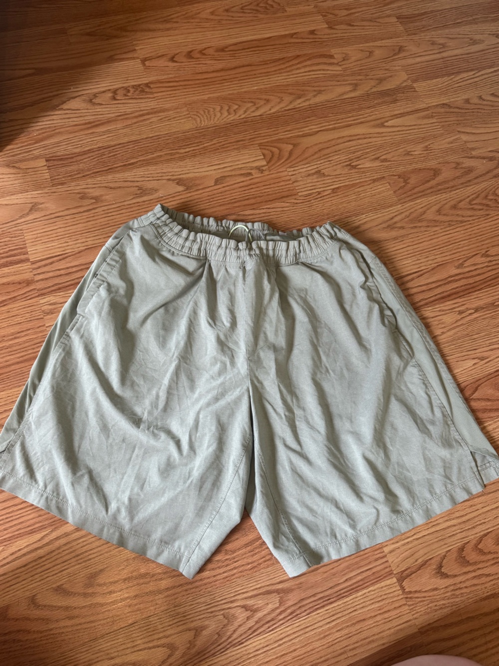all in motion Men's Sage Green Athletic Elastic-Waist Shorts